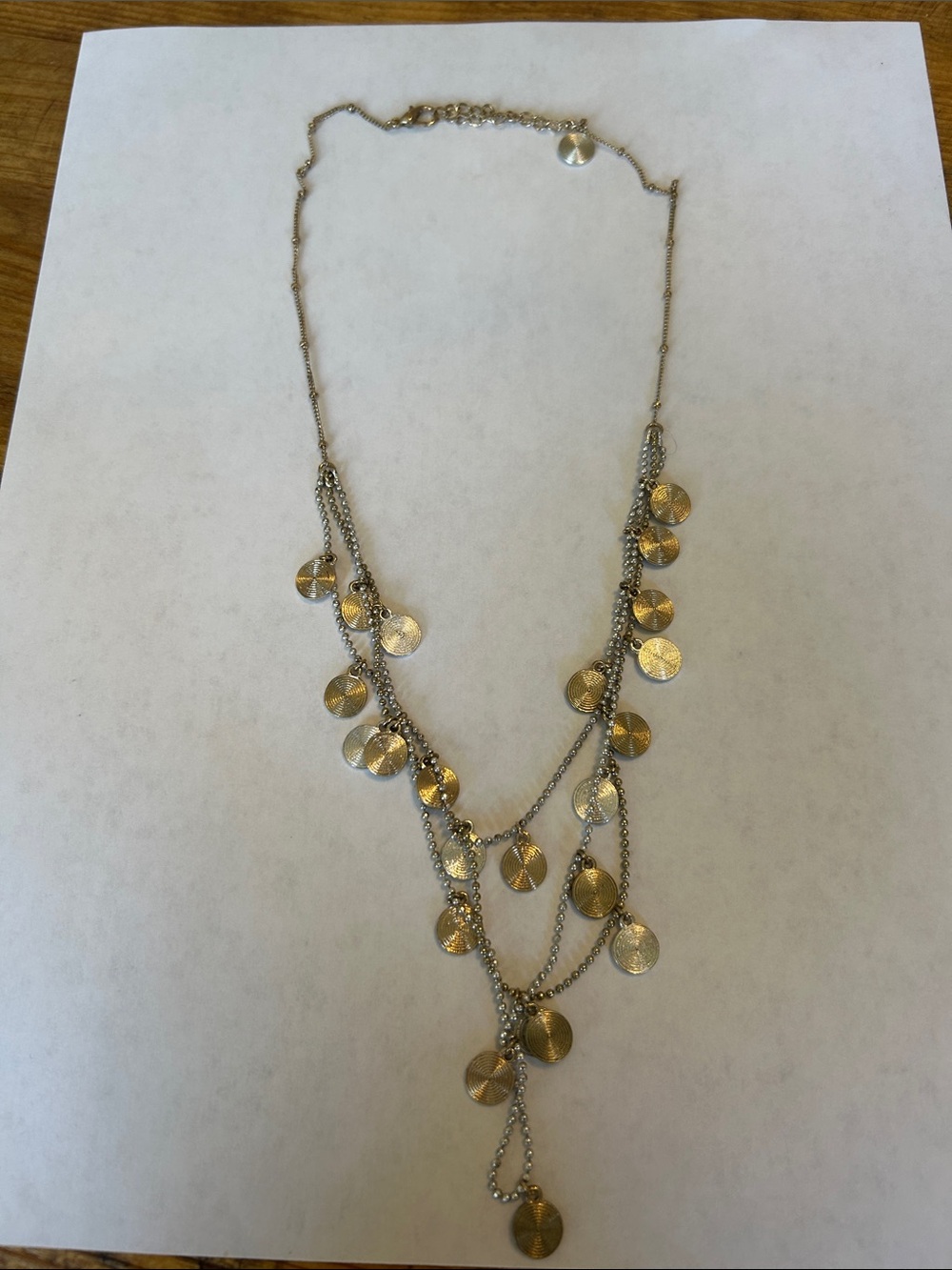 Gold-Tone Multi Disc Layered Necklace - Women Jewelry
